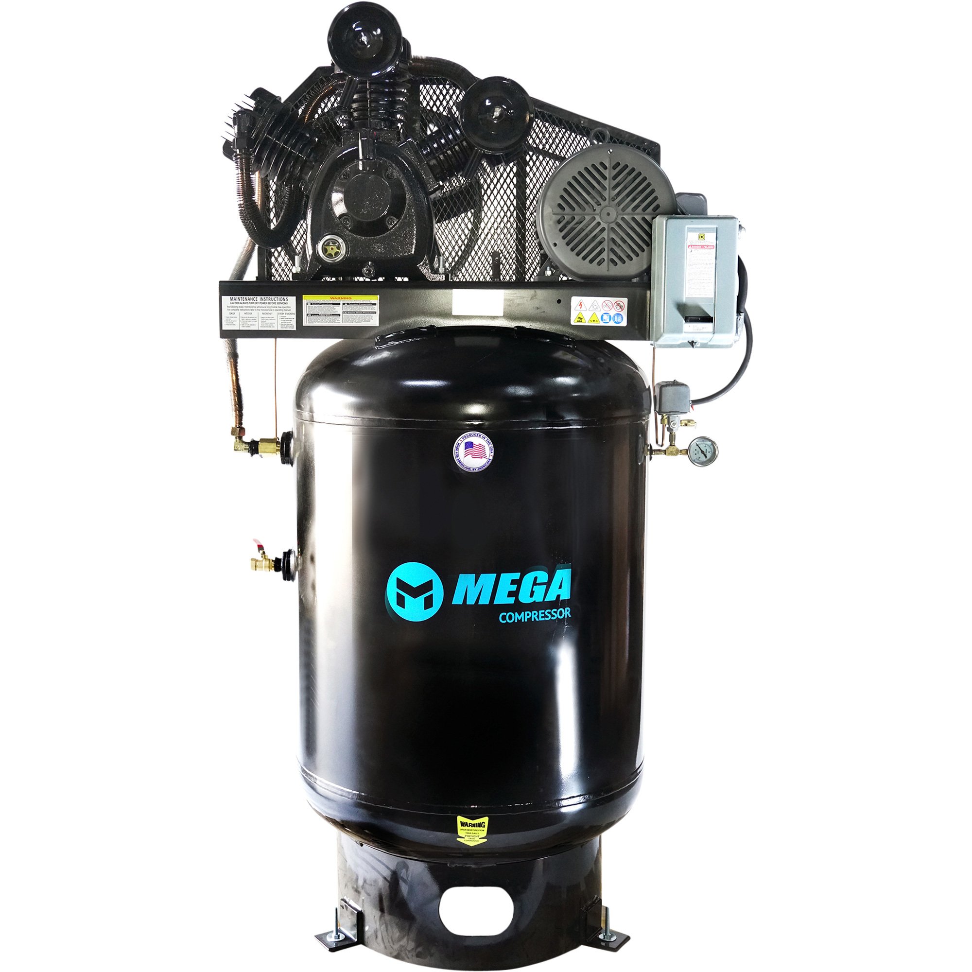 Mega Electric Air Compressor — 10 HP, 120 Gallons, 460 Volts, Model MP
